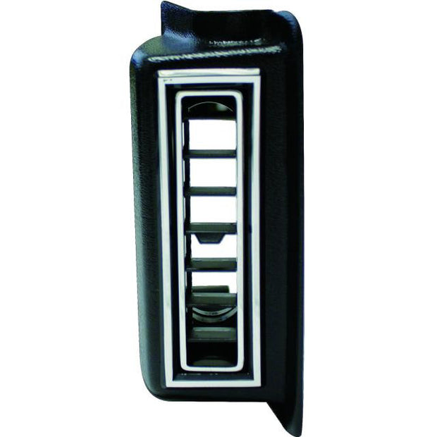 Right Kick Panel Louver for 2.5-Inch Hose  Black with Chrome Accents