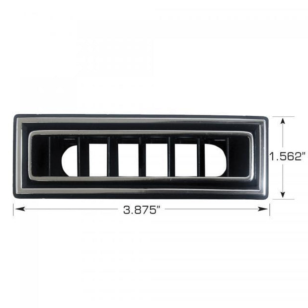 Louver for 2-Inch Hose  3.875-Inch x 1.562-Inch  Blk w/ Chrm Accent