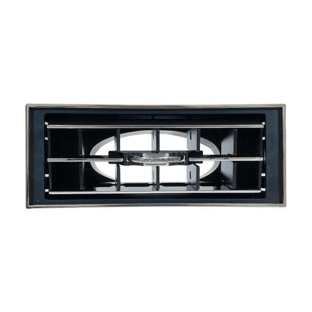 Louver for 2-1/2 Inch Hose, 2-3/16 Inch x 5-25/64 Inch x 1-15/32 Inch, Black with Chrome Accents