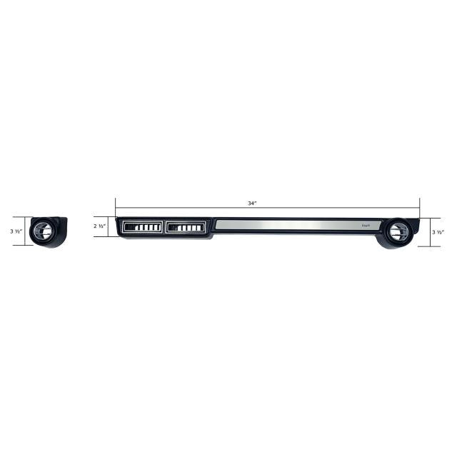 Under Dash Slimline Universal Louver Panel with Brushed Aluminum Trim Kit