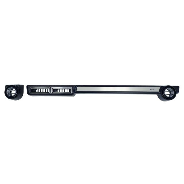 Under Dash Slimline Universal Louver Panel with Brushed Aluminum Trim Kit