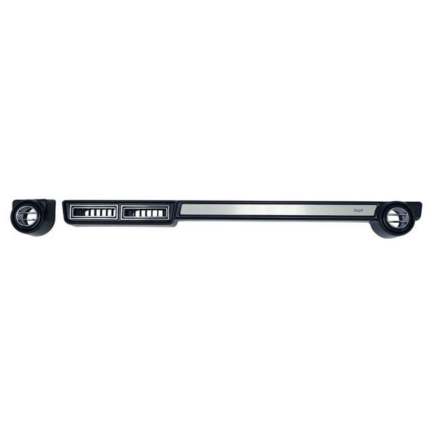Under Dash Slimline Universal Louver Panel with Brushed Aluminum Trim Kit