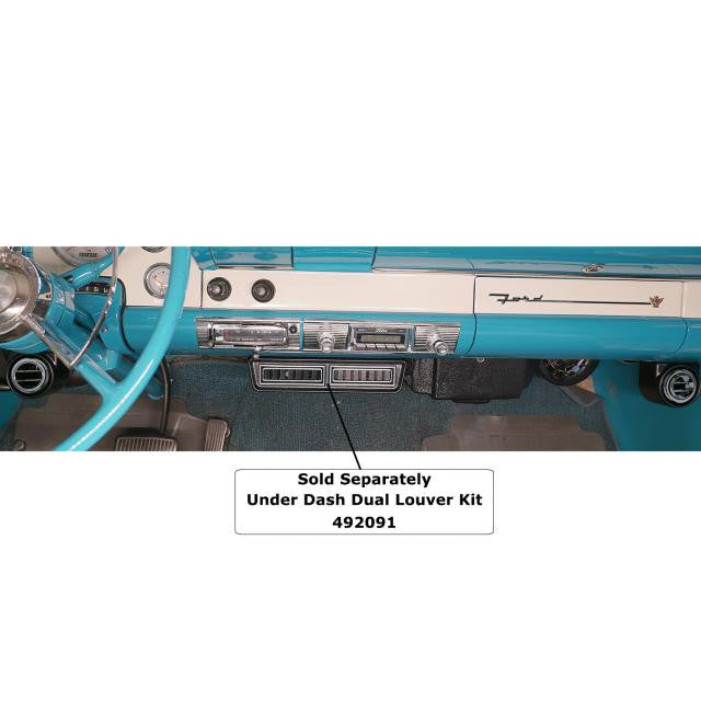 Under Dash Slimline Round Chrome Louver Bezel Kit