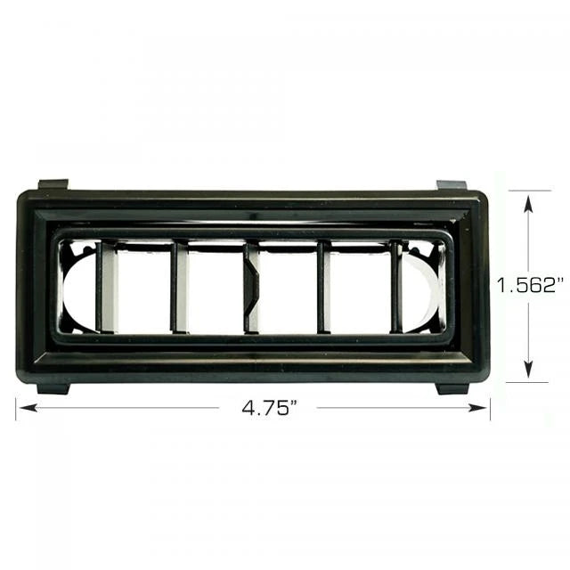 Louver for 2.5-Inch Hose  4.75-Inch x 1.562-Inch  All Black