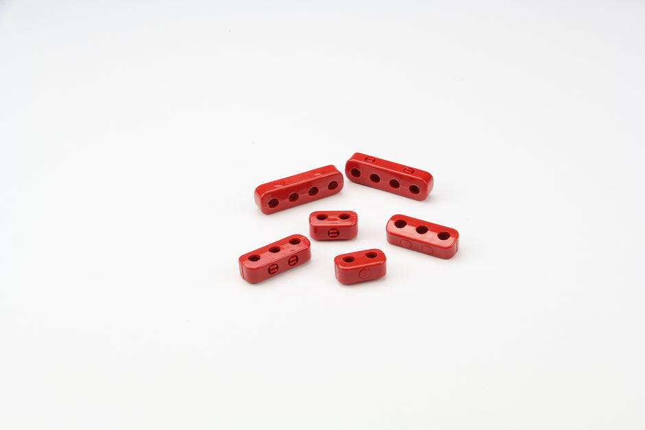 BUT N SNAP, 7-8mm PLUG WIRE LOOM KIT, 2 EACH 2, 3, & 4 PLACE BUT N SNAP WIRE SEPARATORS, RED