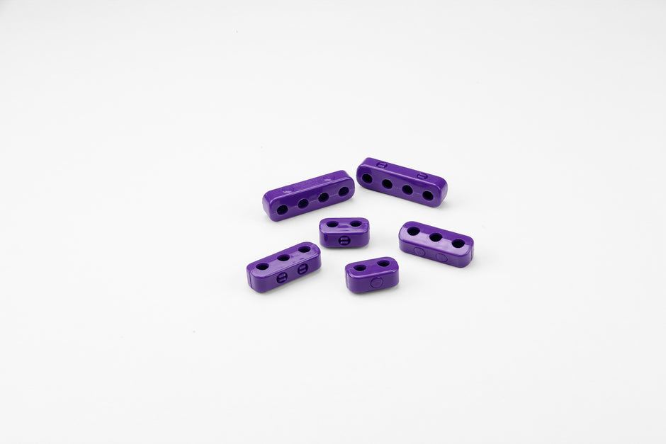 BUT N SNAP, 7-8mm PLUG WIRE LOOM KIT, 2 EACH 2, 3, & 4 PLACE BUT N SNAP WIRE SEPARATORS, PURPLE