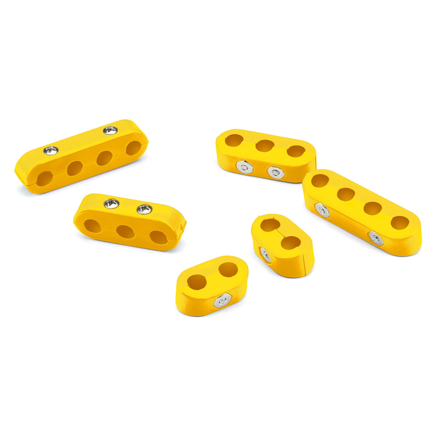 SMOOTHIE UNIVERSAL WIRE SEPARATOR KIT FOR 7-8mm PLUG WIRES, 2 EACH 2-PLACE, 3-PLACE, AND 4-PLACE SEPARATORS, YELLOW