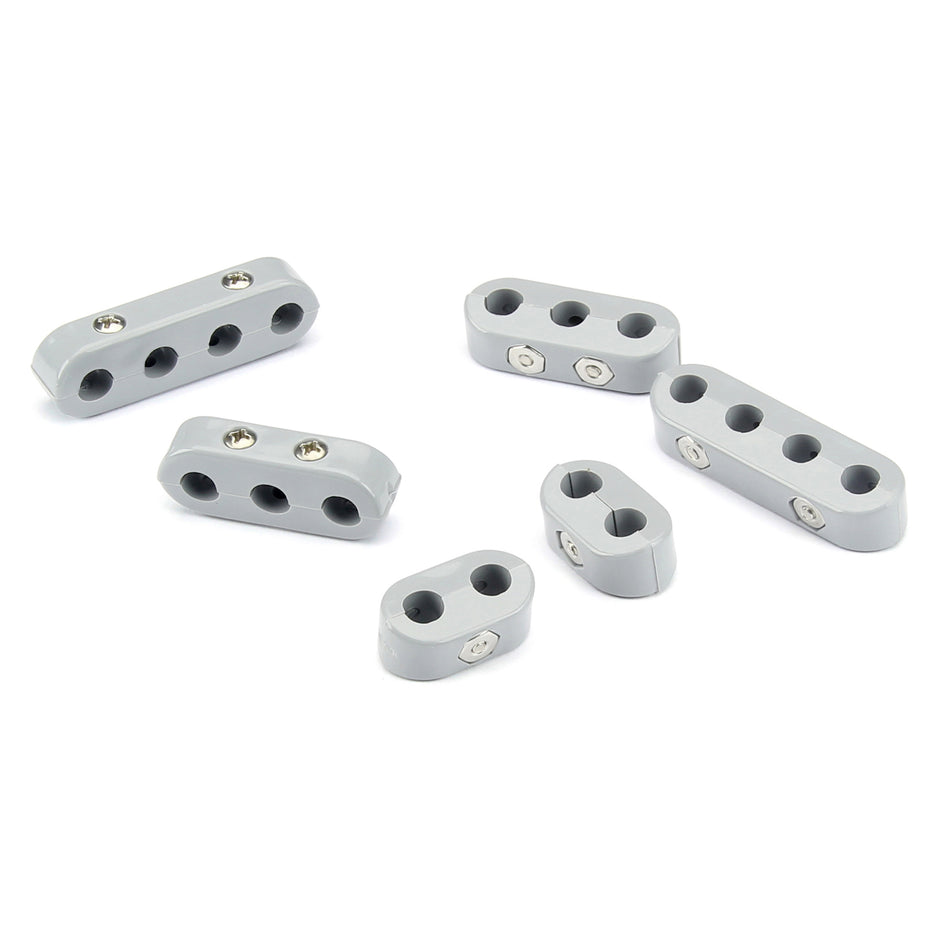 SMOOTHIE UNIVERSAL WIRE SEPARATOR KIT FOR 7-8mm PLUG WIRES, 2 EACH 2-PLACE, 3-PLACE, AND 4-PLACE SEPARATORS, GRAY