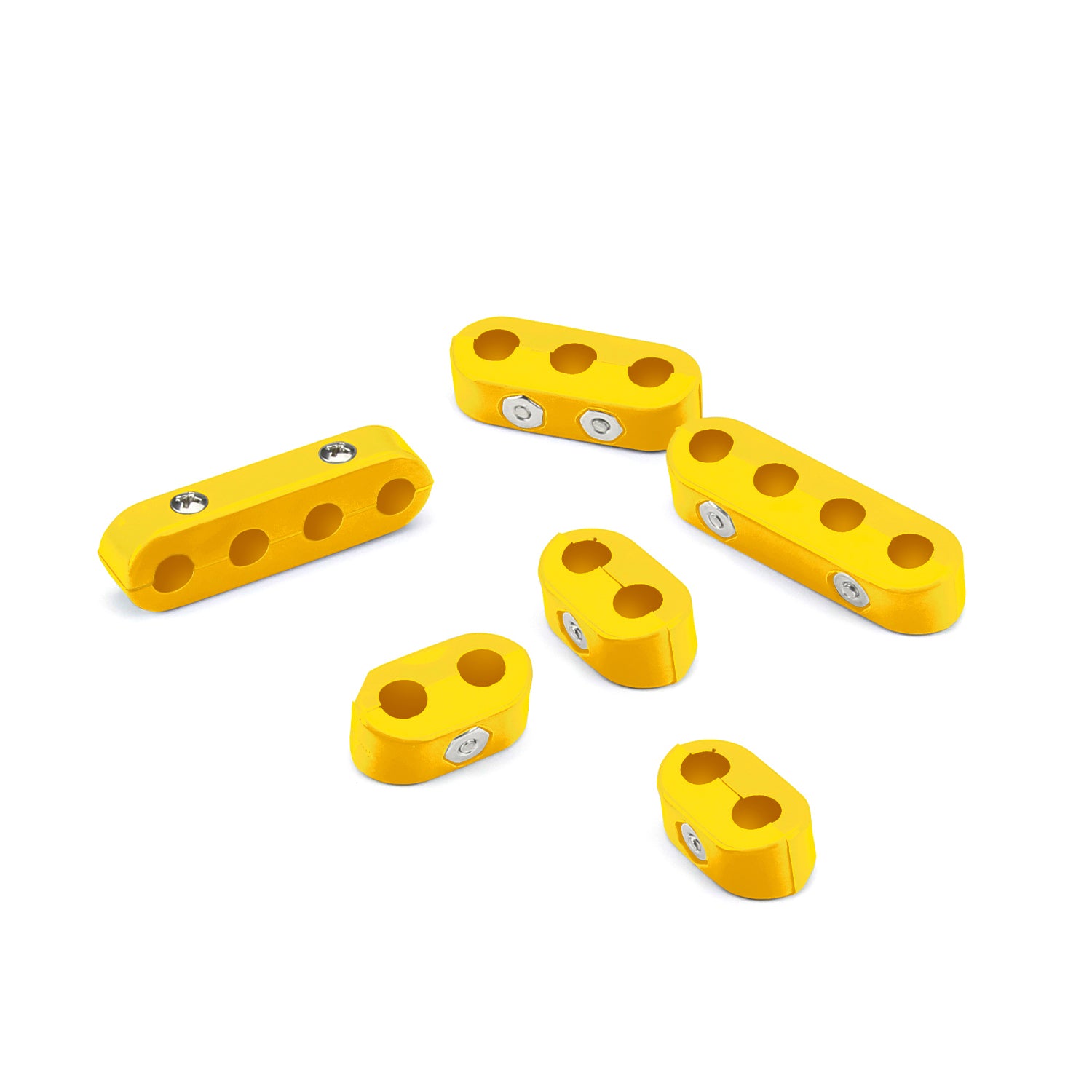 SMOOTHIE 4 & 6 CYLINDER SPORT COMPACT WIRE SEPARATOR KIT FOR 10.5mm PLUG WIRES, 3 2-PLACE, 1 3-PLACE, AND 2 4-Place SEPARATORS, YELLOW
