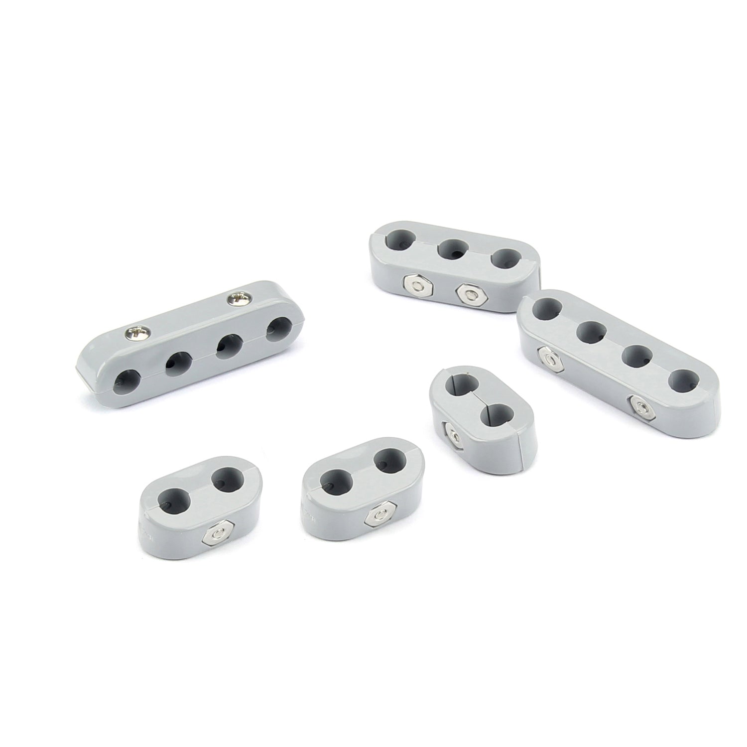 SMOOTHIE 4 & 6 CYLINDER SPORT COMPACT WIRE SEPARATOR KIT FOR 7-8mm PLUG WIRES, 3 2-PLACE, 1 3-PLACE, AND 2 4-Place SEPARATORS, GRAY