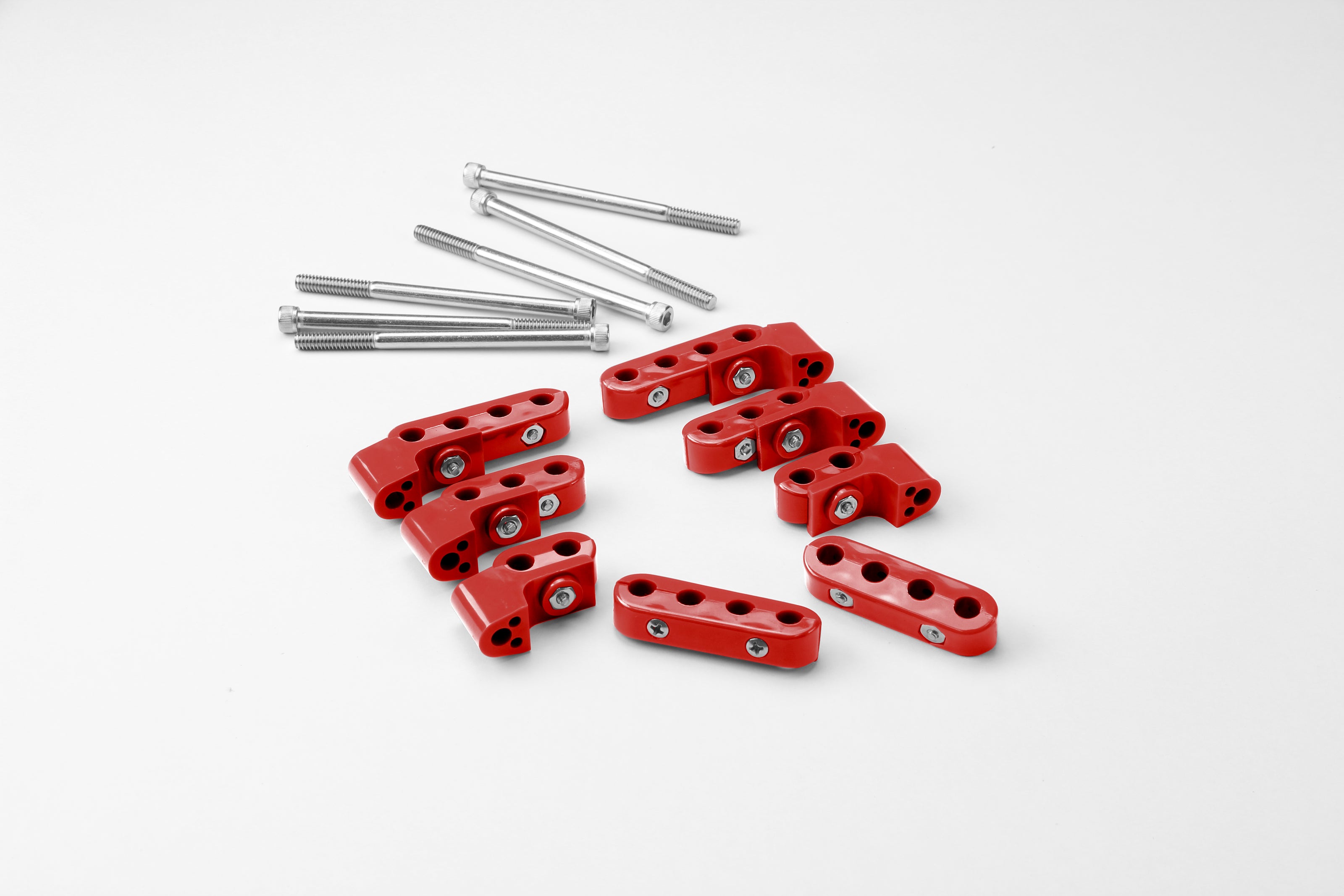 SMOOTHIE TOP MOUNT WIRE SEPARATOR KIT FOR 7-8mm PLUG WIRES, 2 2-PLACE, 2 3-PLACE, AND 4 4-PLACE SEPARATORS, RED