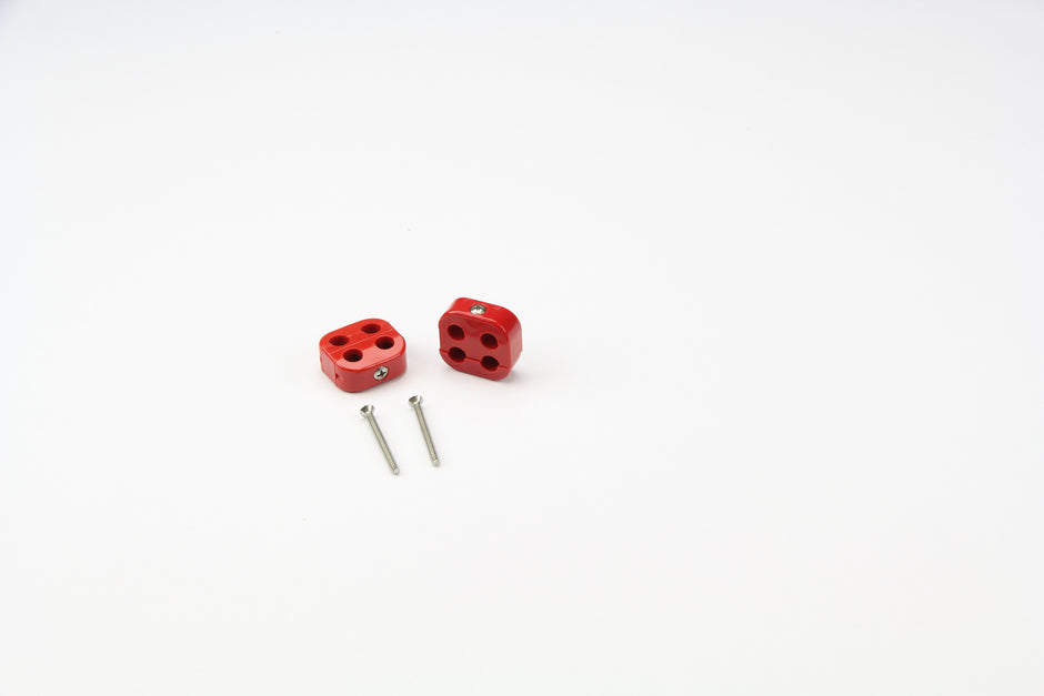 SMOOTHIE BOX CLUSTER WIRE SEPARATORS FOR 7-8mm PLUG WIRES, 2 4-PLACE BOX CLUSTER SEPARATORS, RED