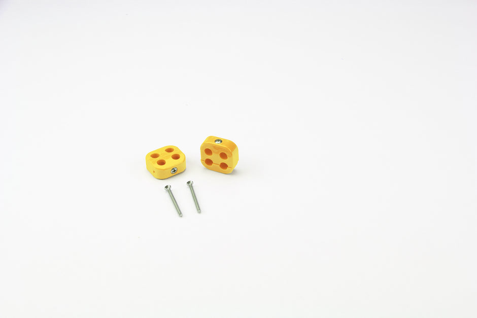 SMOOTHIE BOX CLUSTER WIRE SEPARATORS FOR 7-8mm PLUG WIRES, 2 4-PLACE BOX CLUSTER SEPARATORS, YELLOW