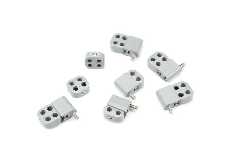 SMOOTHIE STAC-PAK WIRE SEPARATOR KIT FOR 7-8mm PLUG WIRES, 6 BRACKETS, 2 2-PLACE, AND 6 4-PLACE BOX CLUSTER SEPARATORS, GRAY