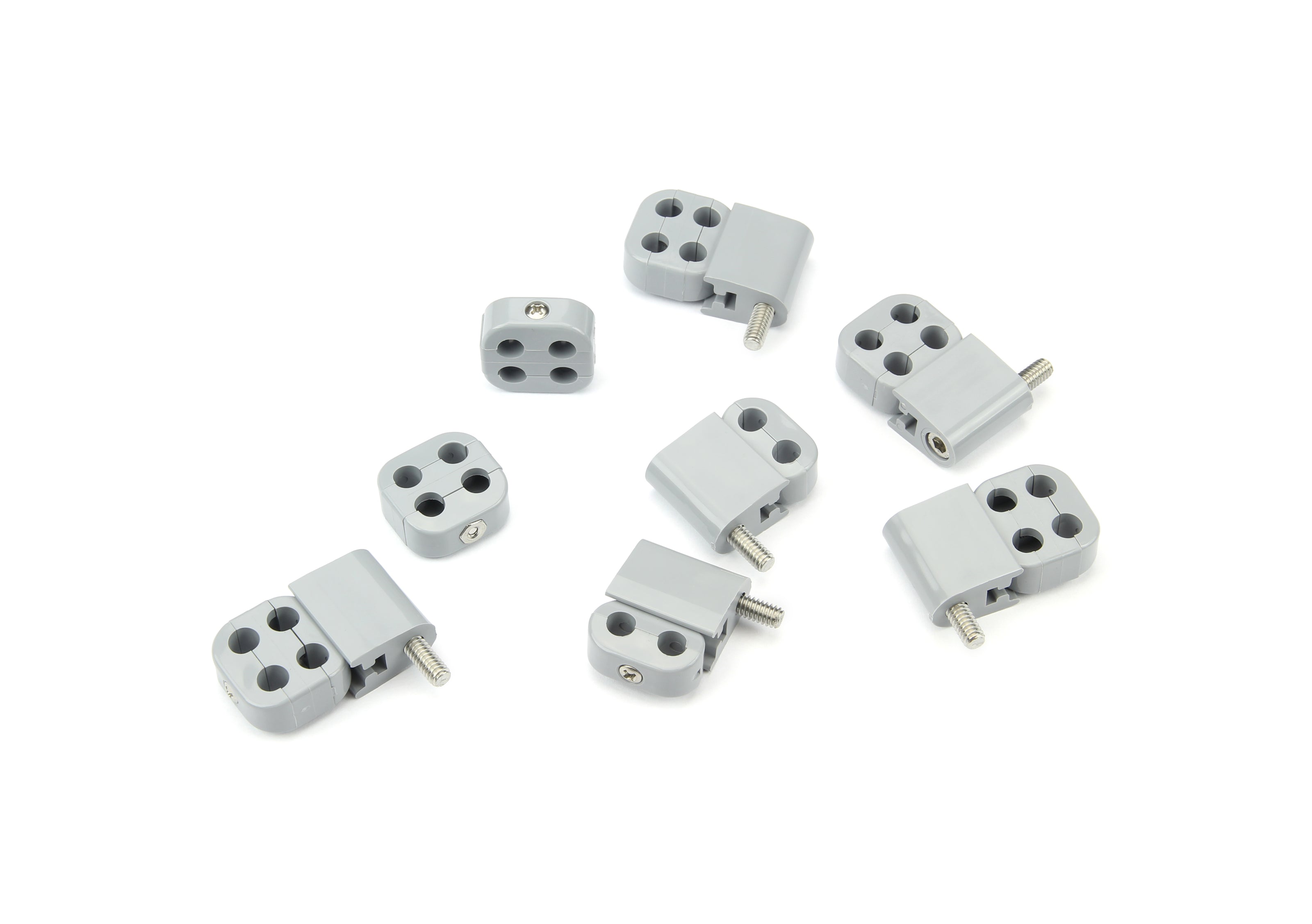 SMOOTHIE STAC-PAK WIRE SEPARATOR KIT FOR 7-8mm PLUG WIRES, 6 BRACKETS, 2 2-PLACE, AND 6 4-PLACE BOX CLUSTER SEPARATORS, GRAY