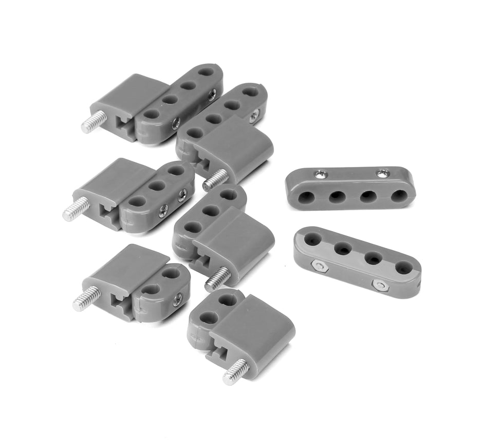 SMOOTHIE VERTICAL WIRE SEPARATOR KIT FOR 10.5mm PLUG WIRES, 6 BRACKETS, 2 2-PLACE, 2 3-PLACE, AND 4 4-PLACE SEPARATORS, GRAY