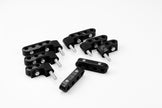 SMOOTHIE HORIZONTAL WIRE SEPARATOR KIT FOR 10.5mm PLUG WIRES, 6 BRACKETS, 2 2-PLACE, 2 3-PLACE, AND 4 4-PLACE SEPARATORS, BLACK