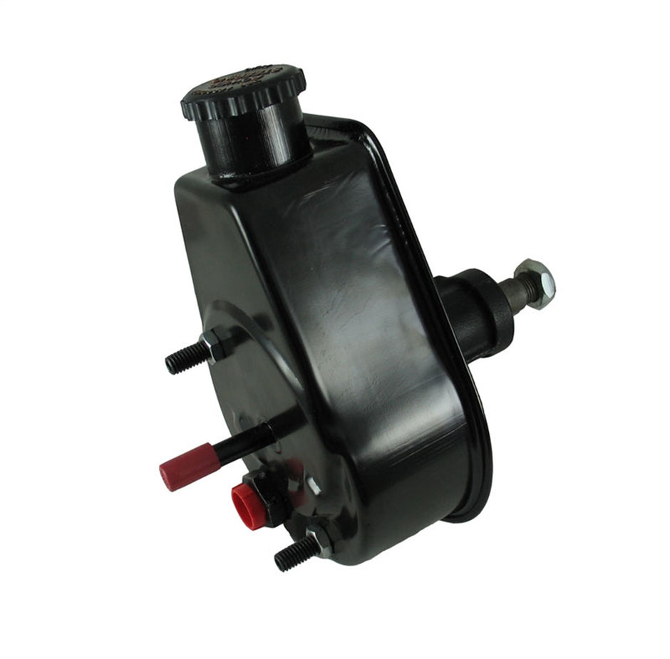 Borgeson - Power Steering Pump - P/N: 800324 - Saginaw self contained power steering pump for 1972-1974 Jeep CJ5, CJ6 and Wagoneer. Remanufactured. With new cap and black power coated reservoir.