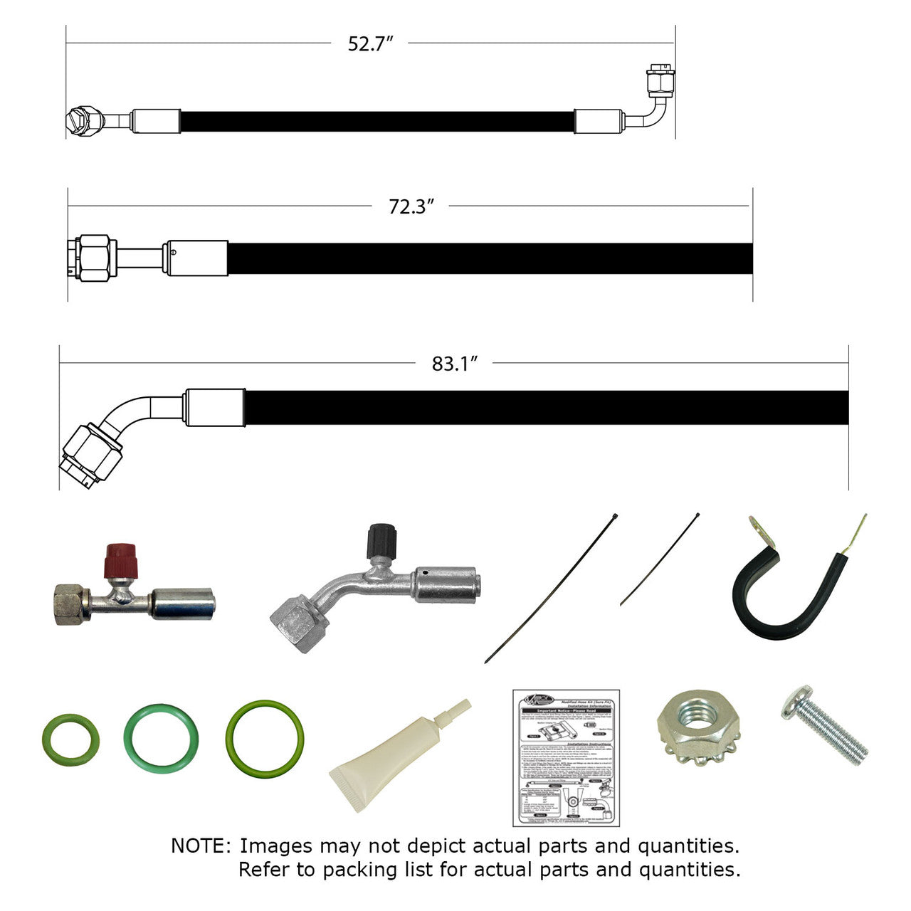 1957 Chevrolet Full-Size SureFit® Reduced Barrier Modified Hose Kit