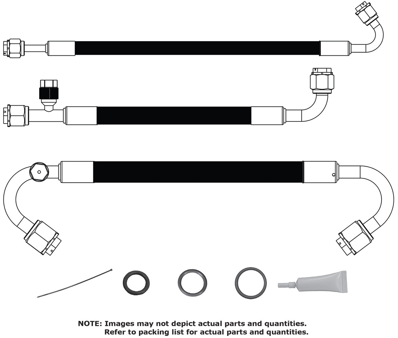 1958-62 Chevrolet Corvette SureFit® Reduced Barrier Standard Hose Kit  Passenger-Side Compressor