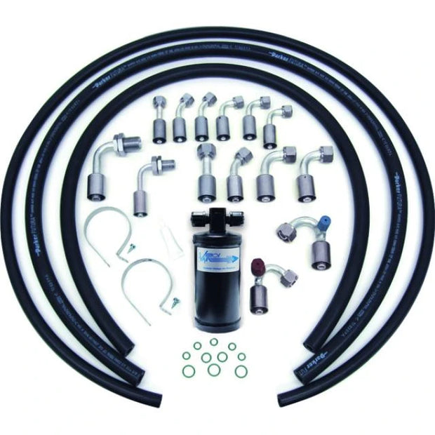Beadlock 14-Fitting Extended Length Refrigerant Hose Kit with Drier for 134a