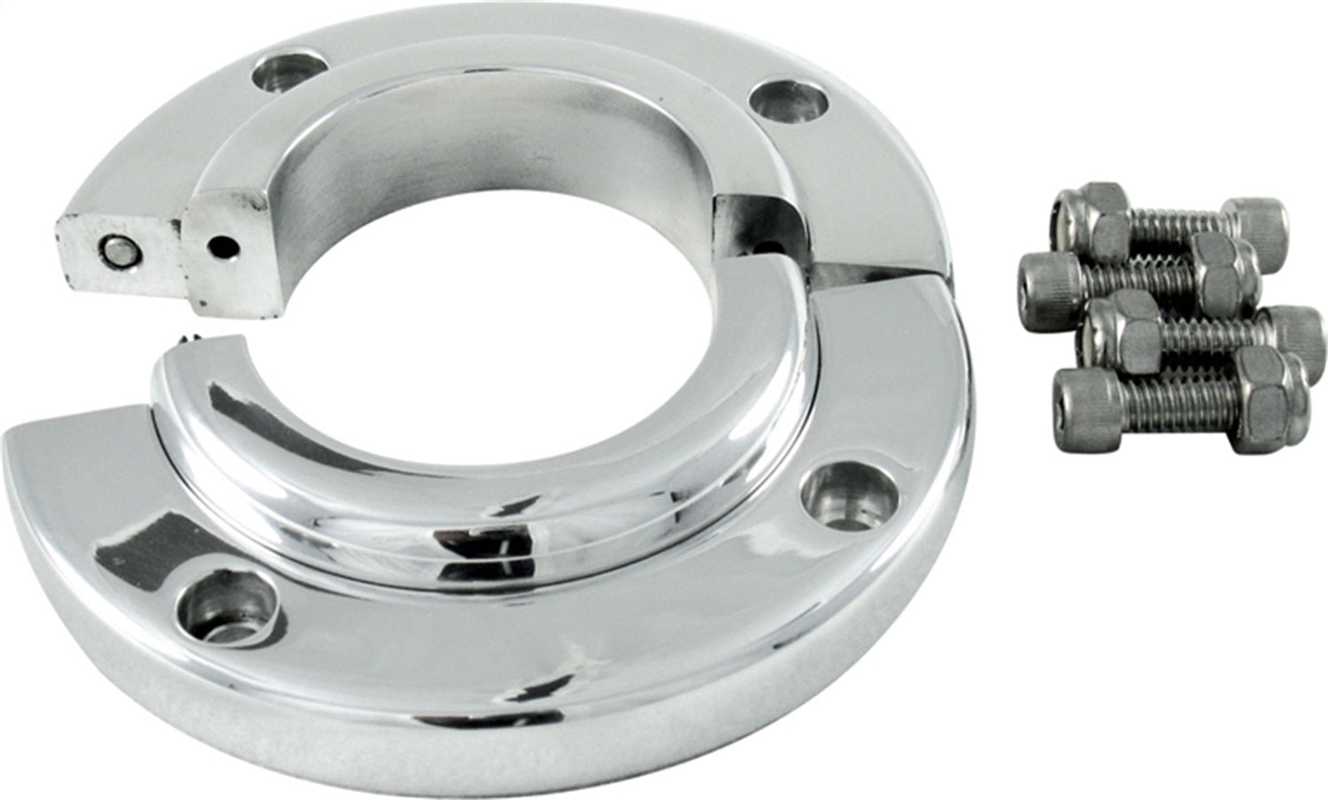 Borgeson - Steering Column Mount - P/N: 909009 - Steering column split swivel floor mount. Machine finish aluminum. Fits 2-1/4 in. diameter steering columns.