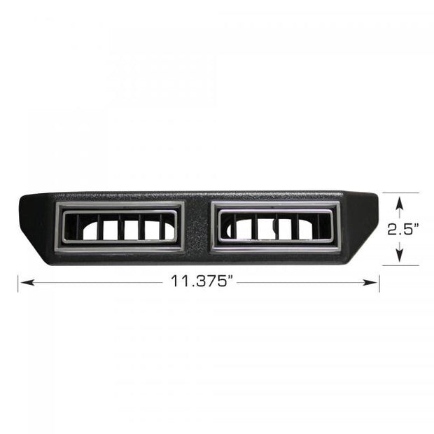 Dbl Under Dash Louver Assy for 2.5-Inch Hose  Black w/ Chrm Accents
