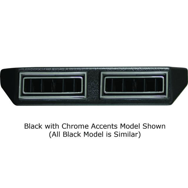 Double Under Dash Louver Assy w/ Single 2.5-Inch Inlet  All Black