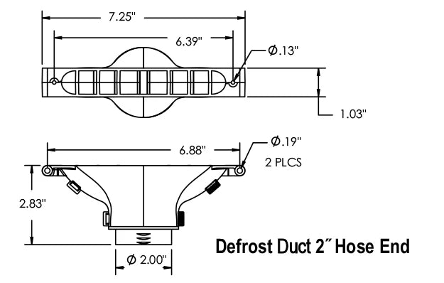 Defrost Duct Pair, Universal with Integrated Air Diverters for 2