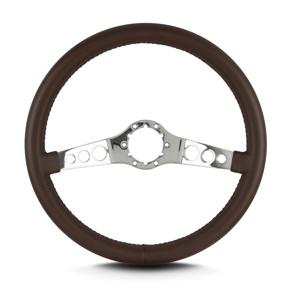 SS 14" POLISHED STANDARD GRIP BROWN