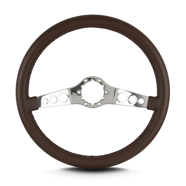 SS 14" POLISHED STANDARD GRIP BROWN