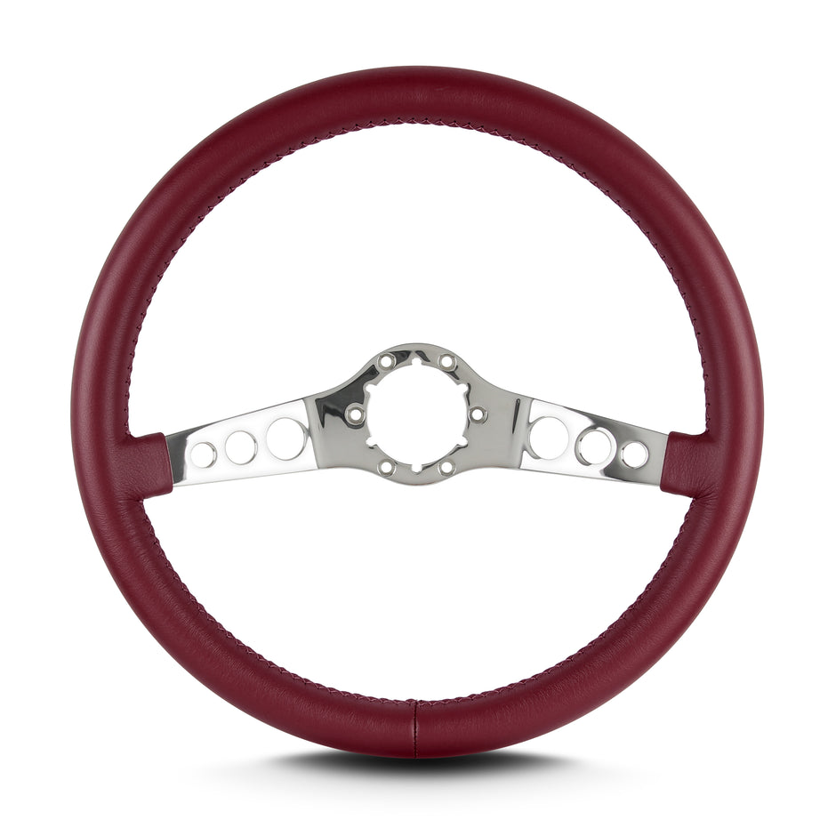 SS 14" POLISHED STANDARD GRIP BURGANDY
