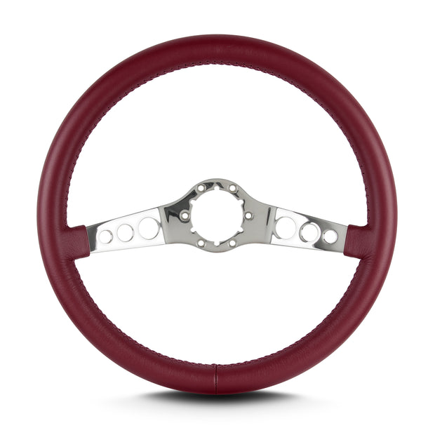 SS 14" POLISHED STANDARD GRIP BURGANDY