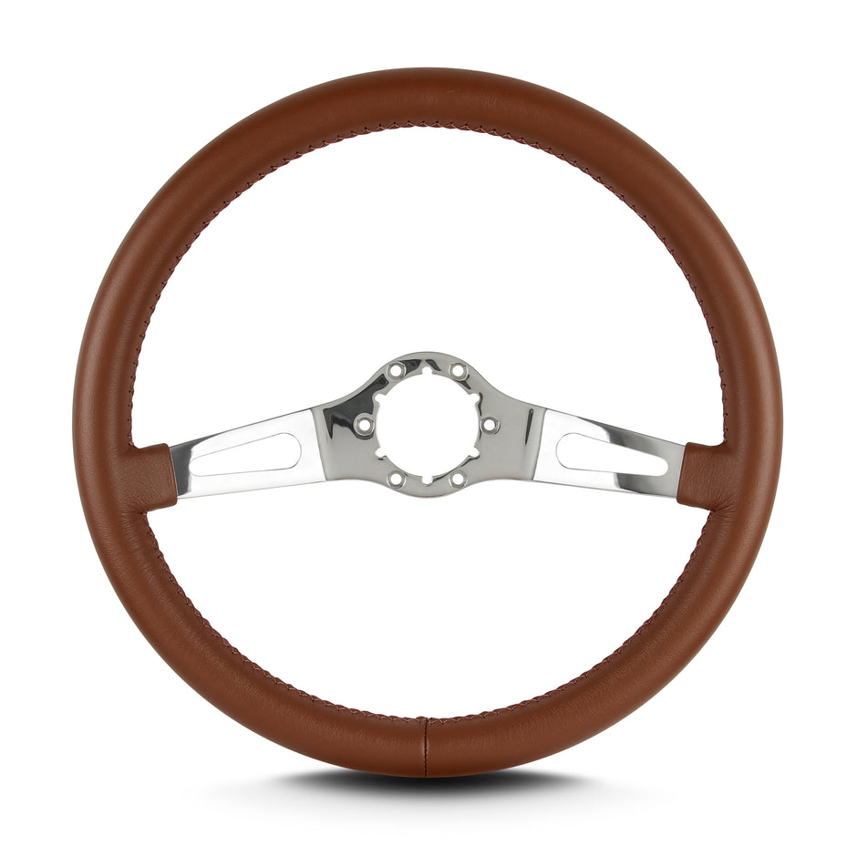 TEARDROP 2 SPOKE 14" POLISHED STANDARD GRIP CARAMEL