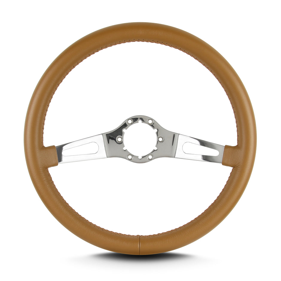 TEARDROP 2 SPOKE 14" POLISHED STANDARD GRIP CHESTNUT