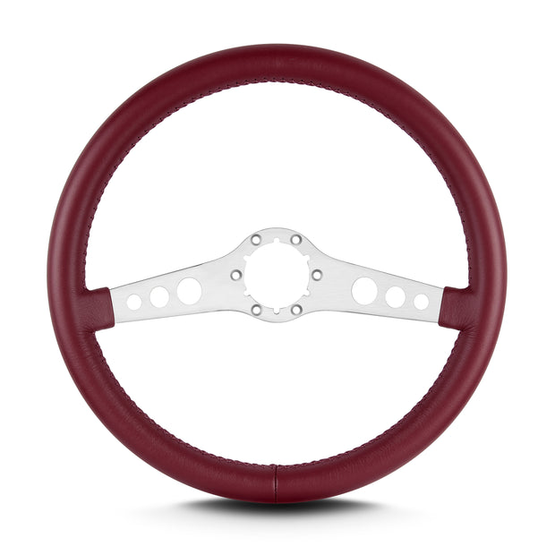 SS 14" BRUSHED STANDARD GRIP BURGANDY