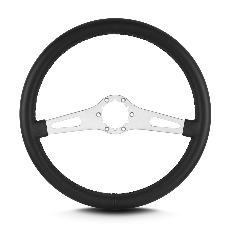 TEARDROP 2 SPOKE 14" BRUSHED STANDARD GRIP BLACK