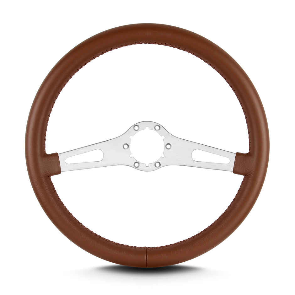 TEARDROP 2 SPOKE 14" BRUSHED STANDARD GRIP CARAMEL