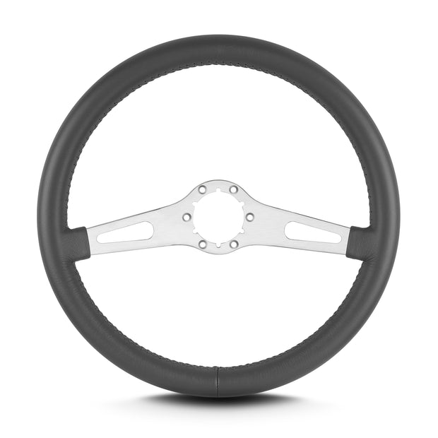 TEARDROP 2 SPOKE 14" BRUSHED STANDARD GRIP DARK GREY