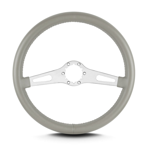 TEARDROP 2 SPOKE 14" BRUSHED STANDARD GRIP LIGHT GREY