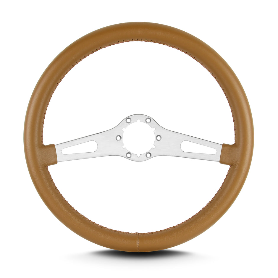 TEARDROP 2 SPOKE 14" BRUSHED STANDARD GRIP CHESTNUT