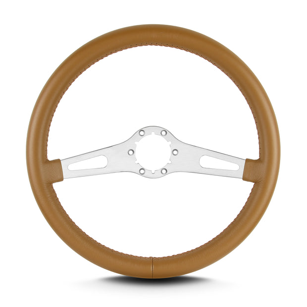 TEARDROP 2 SPOKE 14" BRUSHED STANDARD GRIP CHESTNUT