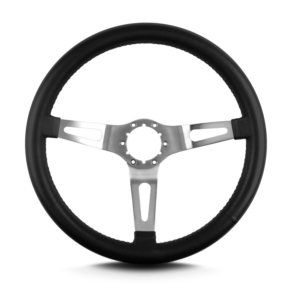 TEARDROP 3 SPOKE 14" BRUSHED STANDARD GRIP BLACK
