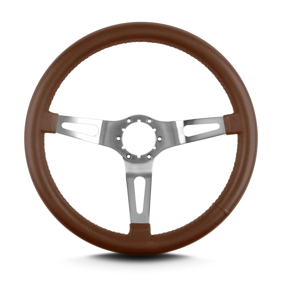 TEARDROP 3 SPOKE 14" BRUSHED STANDARD GRIP CARAMEL