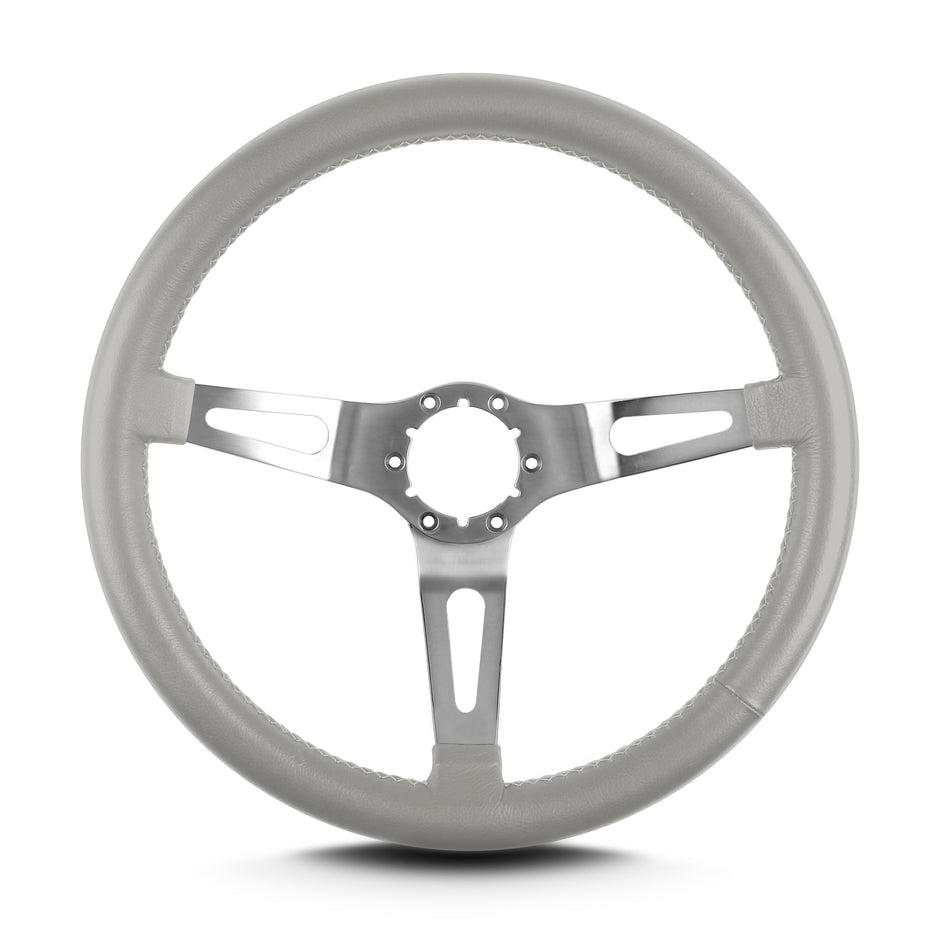 TEARDROP 3 SPOKE 14" BRUSHED STANDARD GRIP LIGHT GREY