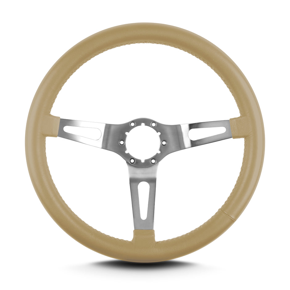 TEARDROP 3 SPOKE 14" BRUSHED STANDARD GRIP TAN