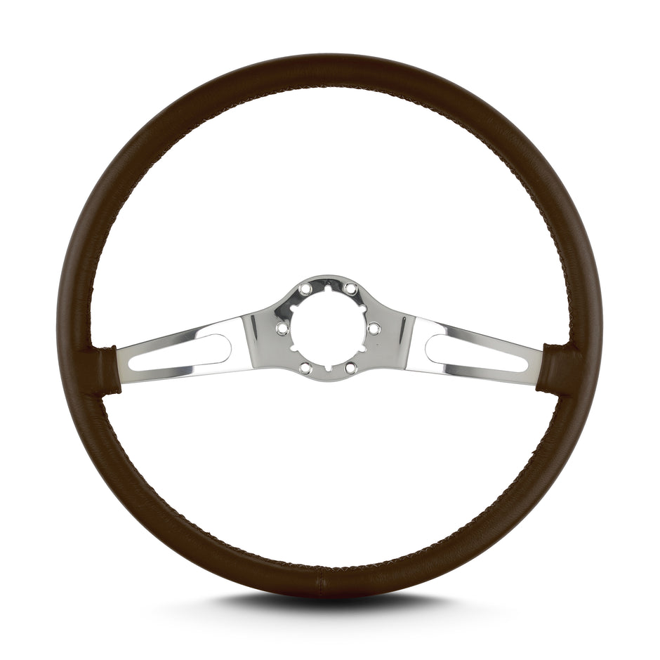 TEARDROP 2 SPOKE 15" POLISHED THIN GRIP BROWN