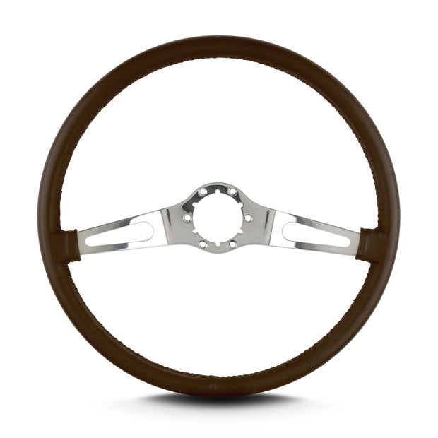 TEARDROP 2 SPOKE 15" POLISHED THIN GRIP BROWN