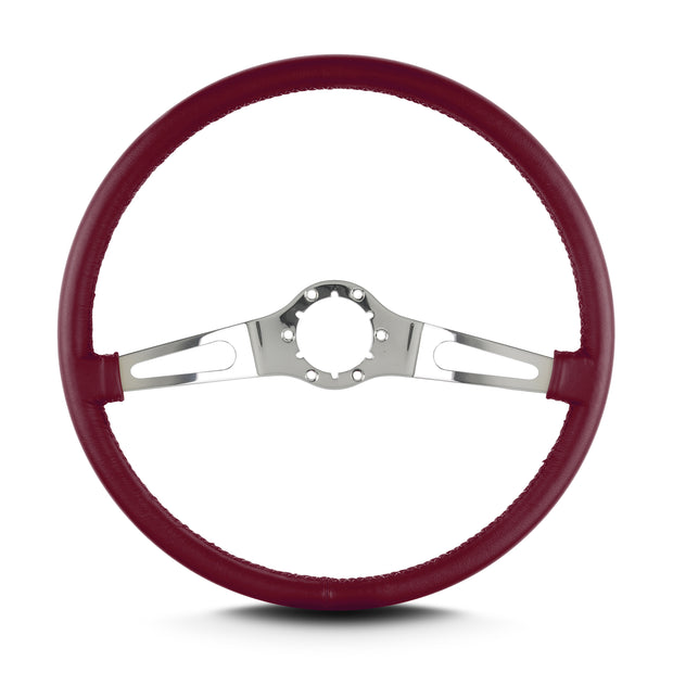 TEARDROP 2 SPOKE 15" POLISHED THIN GRIP BURGANDY