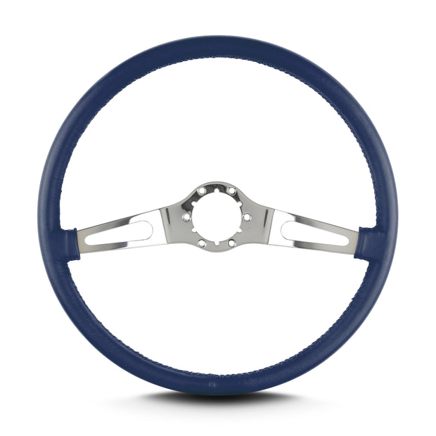 TEARDROP 2 SPOKE 15" POLISHED THIN GRIP BLUE